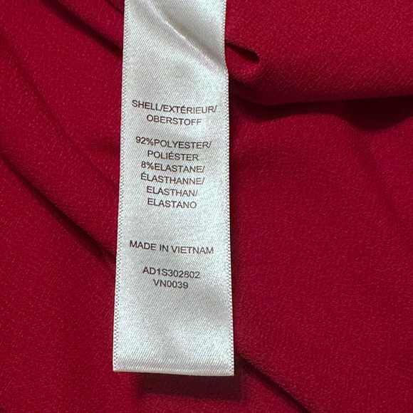 New With Tags Adrianna Papell Pearl Bow V-Neck Blouse‎ - Haute Red XL - Picture 9 of 9